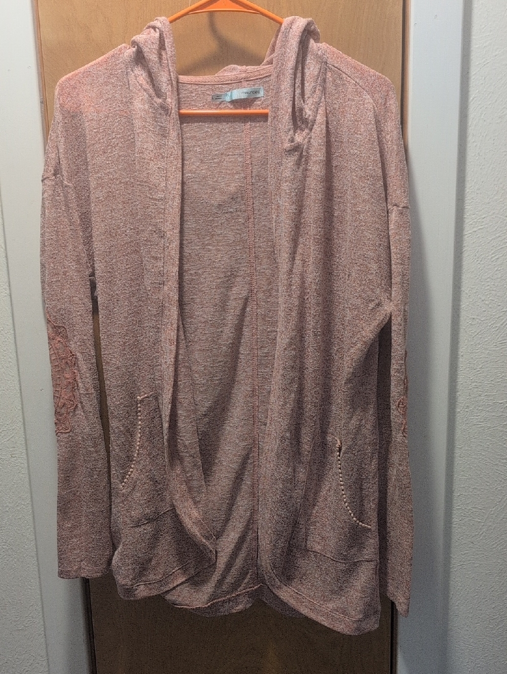 Maurices Dusty Pink Hooded Open Cardigan